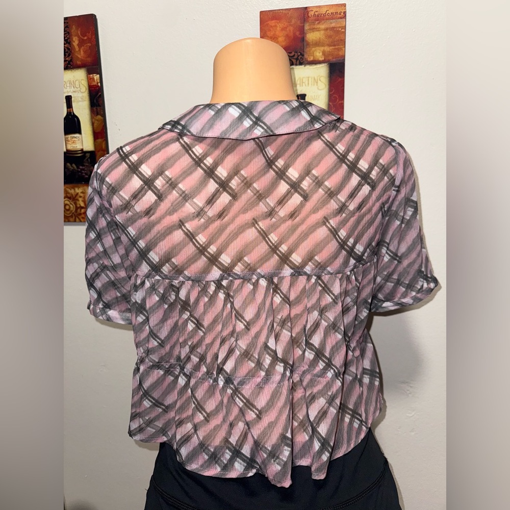 NWT ROMEO ROMEOWomen's Pink Patterned Top SIZE L - Picture 4 of 5